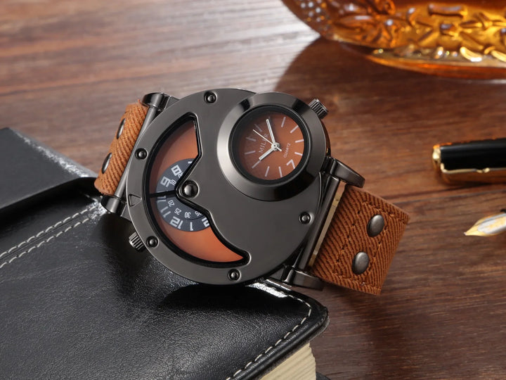 Men's Quartz Sport Watch with Fabric Strap and Unique Alloy Case-The Yellow Prime