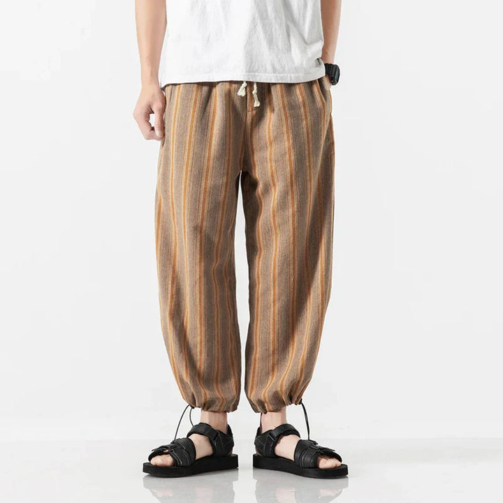 Men's Stripe Cotton Joggers - Cabo Style-The Yellow Prime