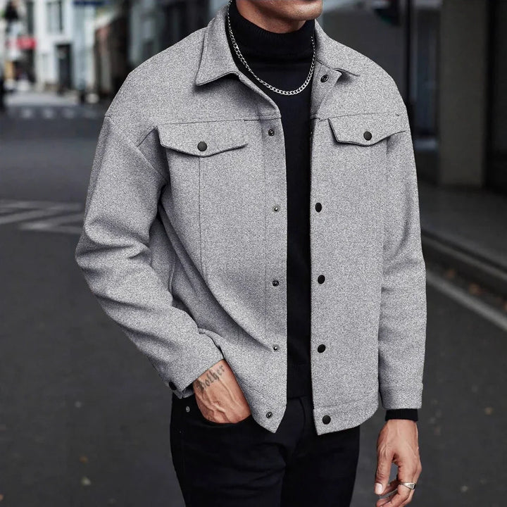 Evan | Men's Wool Button-Up Jacket