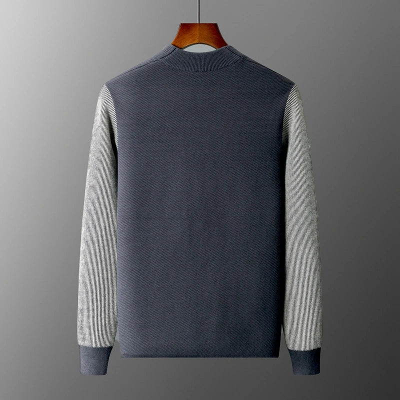 Men's Two-Tone Merino Cardigan-The Yellow Prime