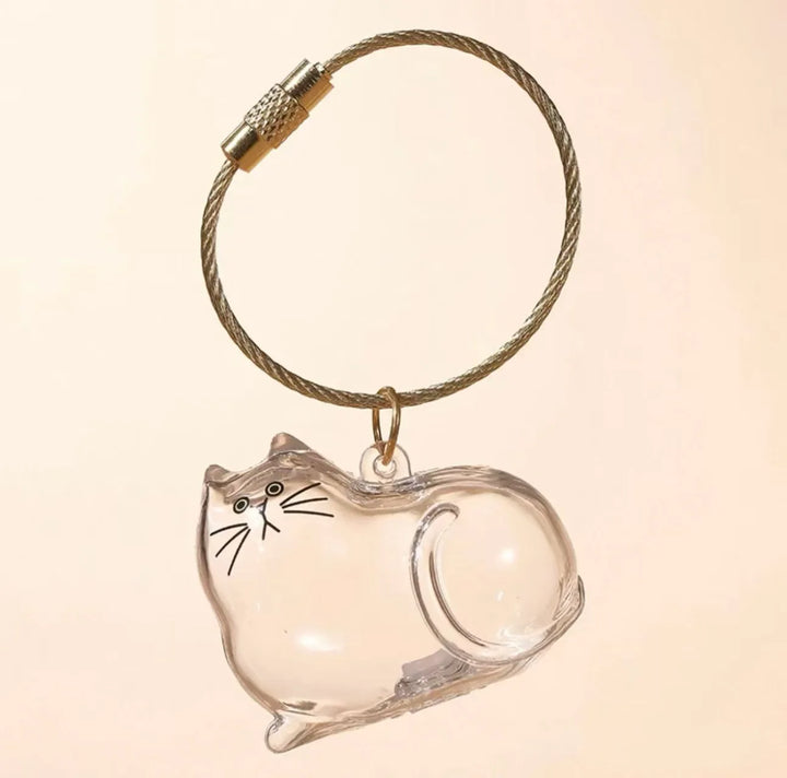 Women's Dog Hair Keepsake Keychain Clear Resin Pendant Charm-The Yellow Prime