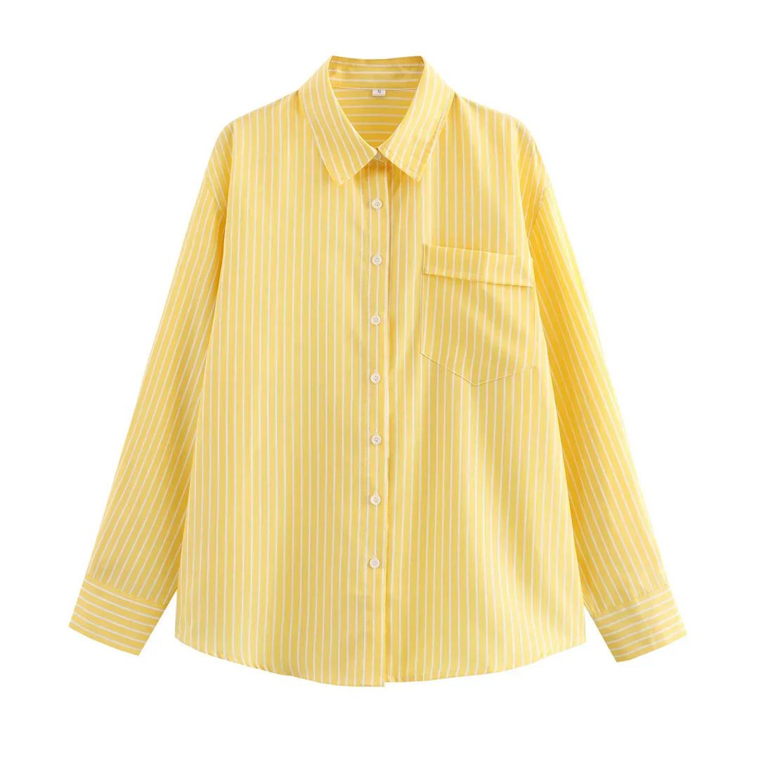 Emily | Women's Striped Blouse - Airy, Modern & Versatile Design-The Yellow Prime