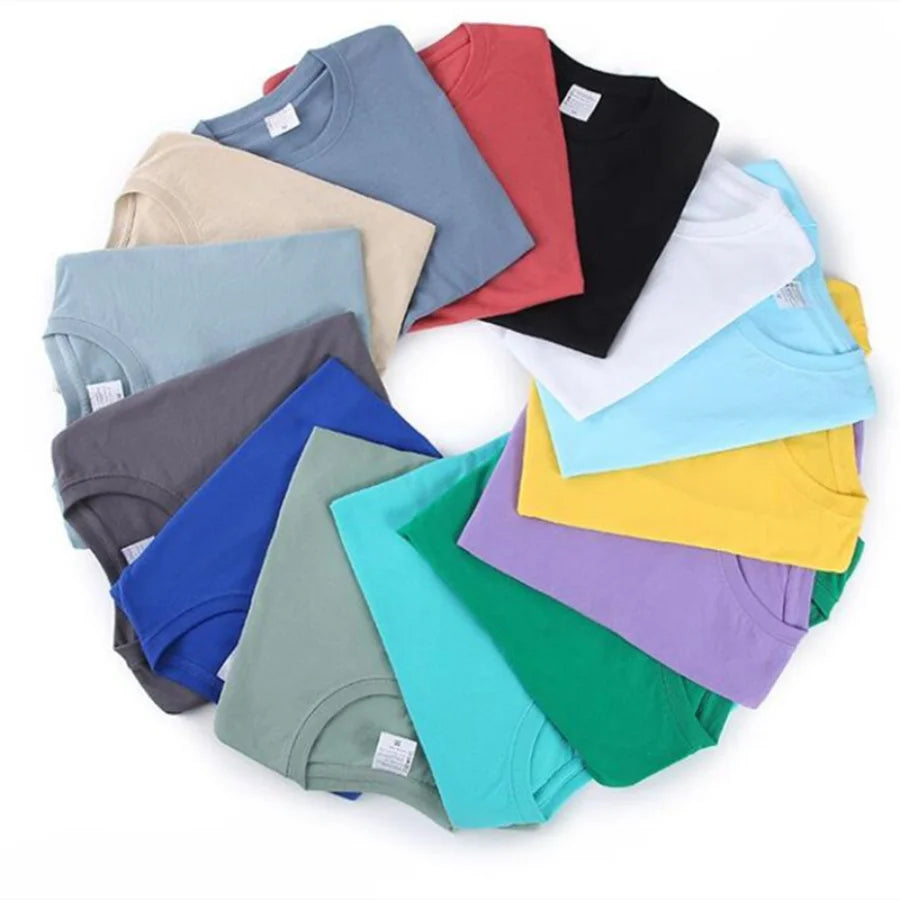 Men's Solid Color 100% Cotton Short-Sleeve T-Shirt for Summer-The Yellow Prime