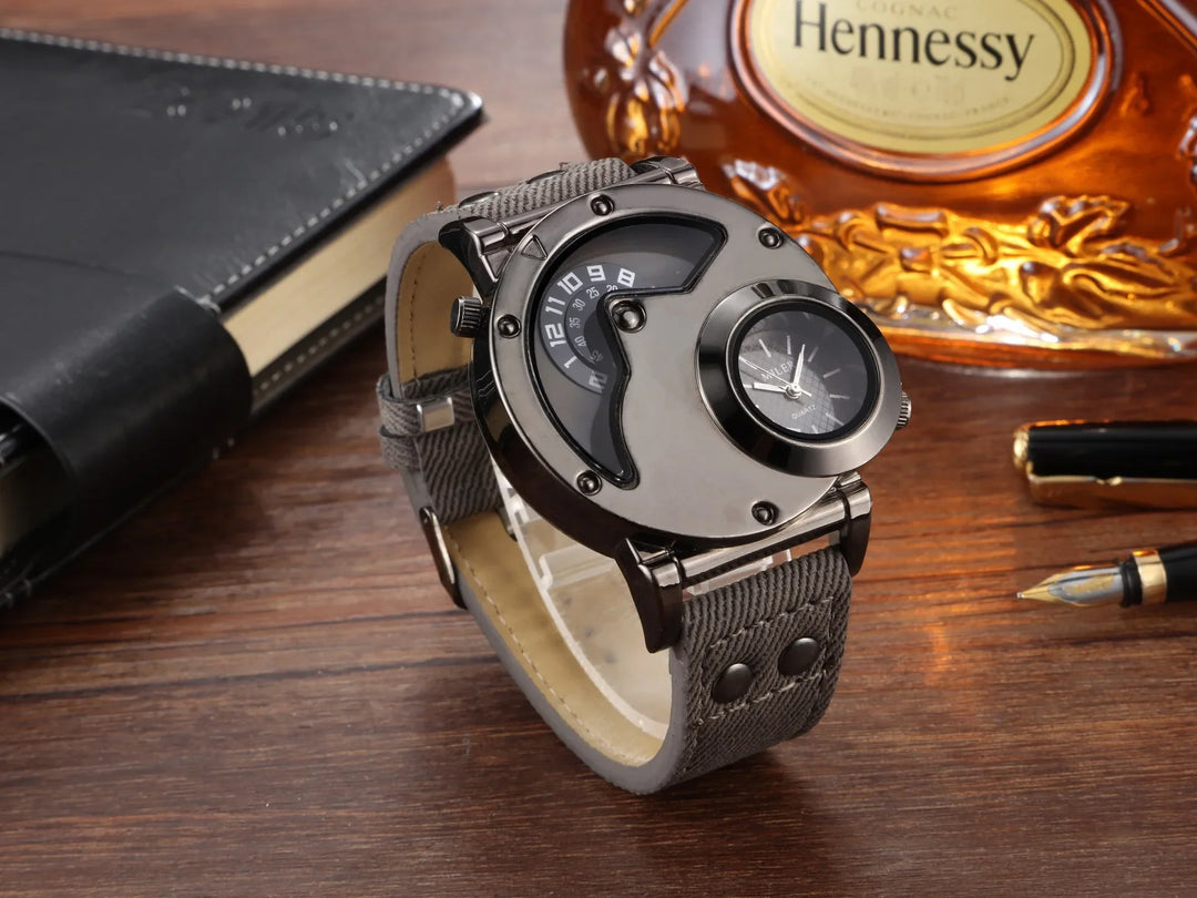 Men's Quartz Sport Watch with Fabric Strap and Unique Alloy Case-The Yellow Prime