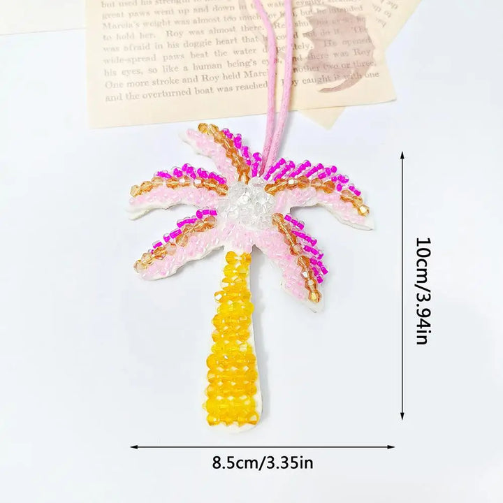 Women's Handmade Sequin Patch Coconut Tree Keyring Bag Pendant-The Yellow Prime