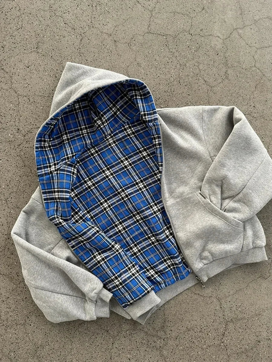 Men's Oversized Cozy Zip Hoodie - Boxy Cut, Cotton Blend-The Yellow Prime