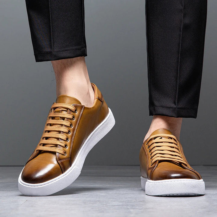 David | Men's Leather Sneakers-The Yellow Prime