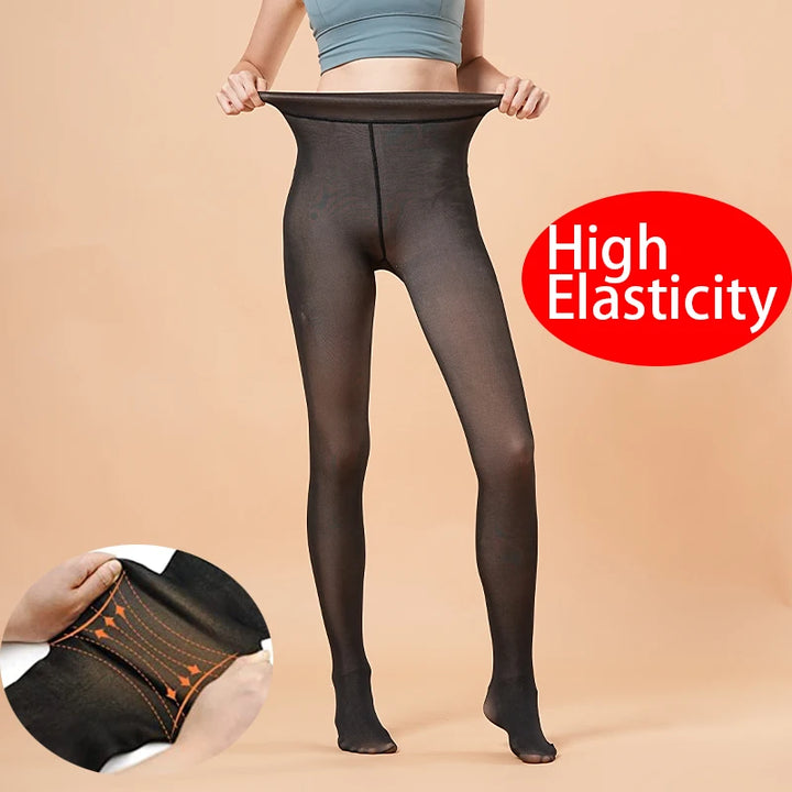 Women's Thermal Fleece Leggings - Warm, Elastic, High Waist Tights-The Yellow Prime