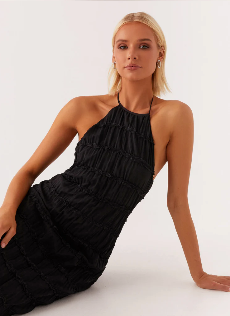 Nerissa | Women's Elegant Halter Maxi Dress-The Yellow Prime
