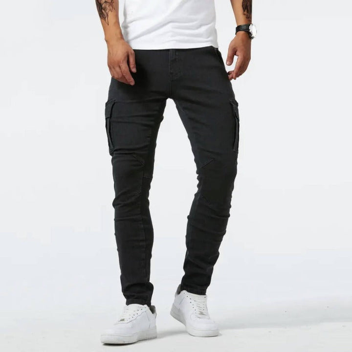Hudson | Men's Skin-fit Multi-pocket Denim Cargo Trousers