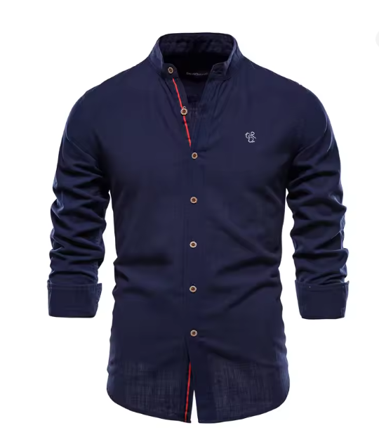 Men's Elegant Linen Dress Shirt-The Yellow Prime