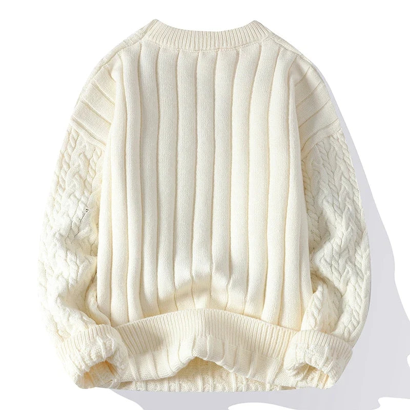 Logan | Men's Cable Knit Wool Blend Pullover Sweater
