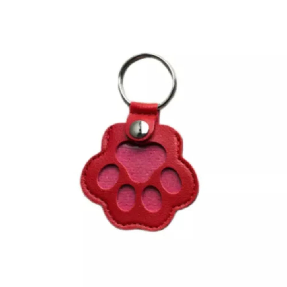 Women's Pet Hair Keychain Paw Pendant PU Leather Holder-The Yellow Prime
