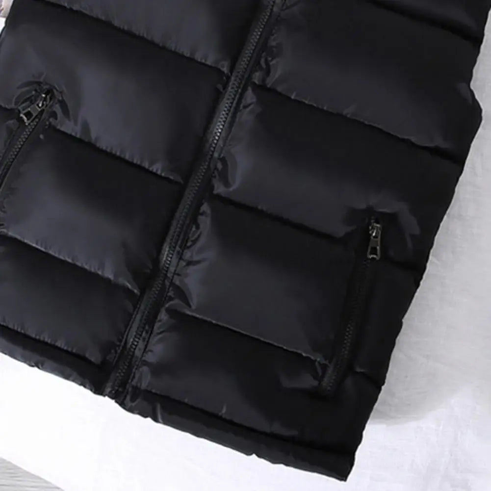 Men's Lightweight Quilted Puffer Vest with Slim Stand Collar