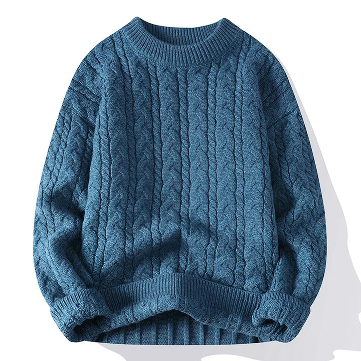 Logan | Men's Cable Knit Wool Blend Pullover Sweater
