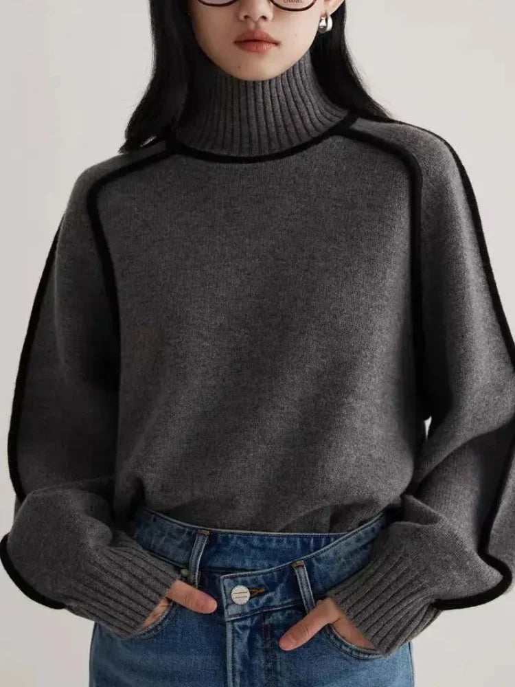 Ariana | Women's Ribbed Turtleneck Knit Sweater