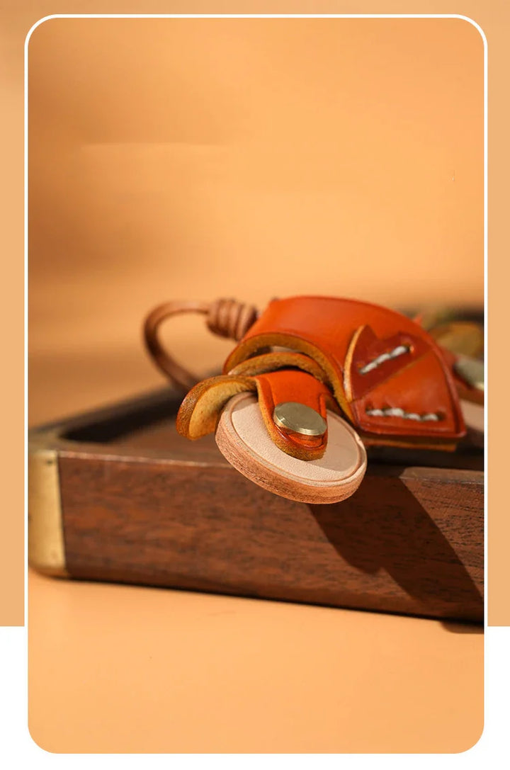 Women's Vintage Leather Motorcycle Keychain Mini Bag Pendant-The Yellow Prime