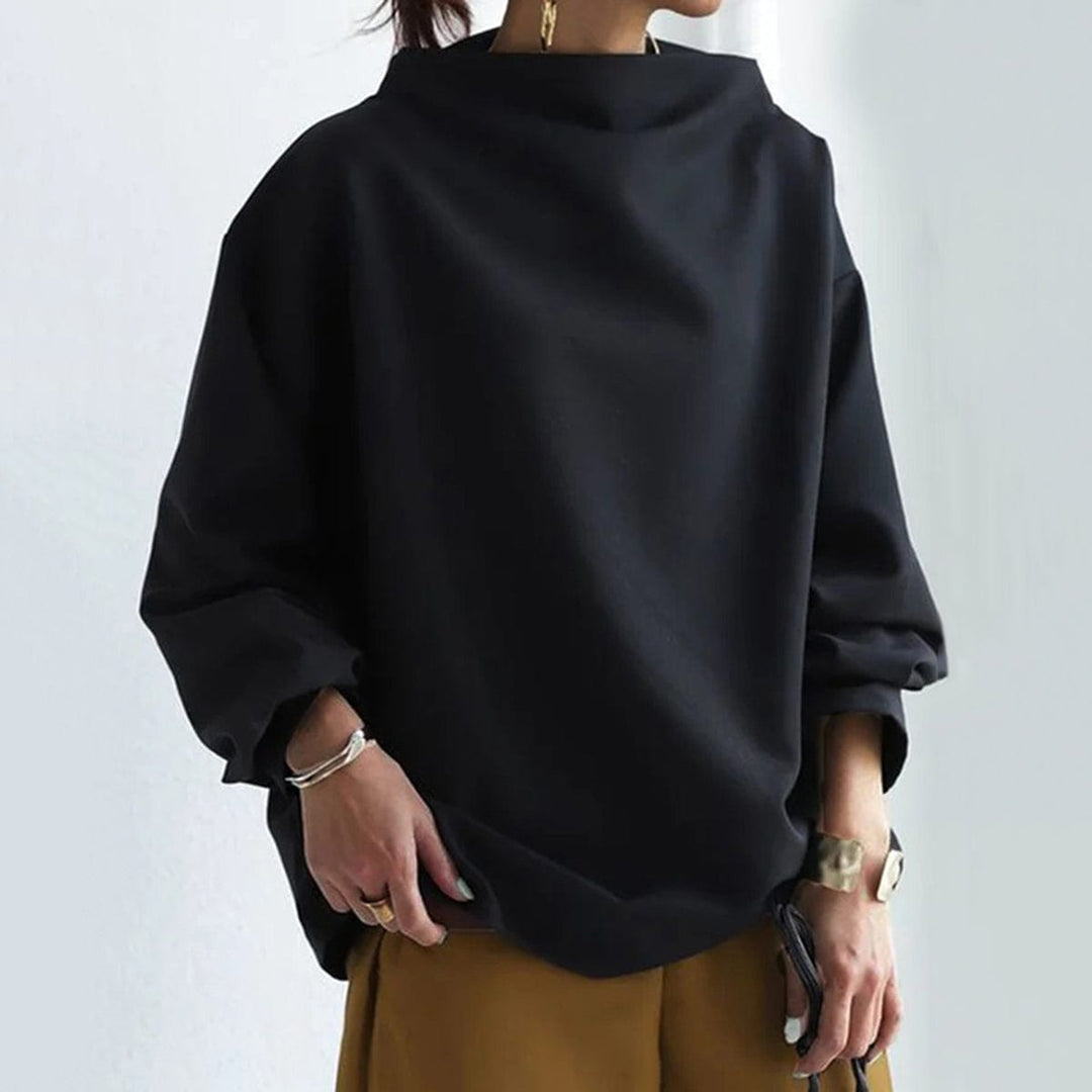 Oversize-Pullover für Damen mit hohem Kragen