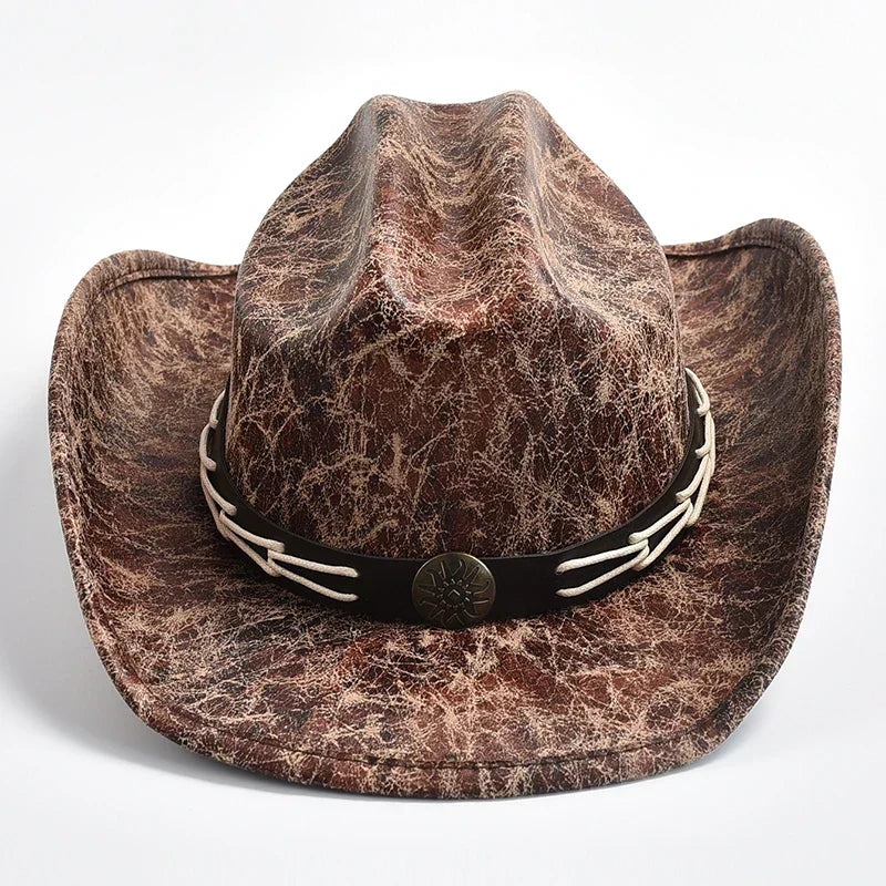 Women's Cowboy Hat with Bone Bead Decoration-The Yellow Prime