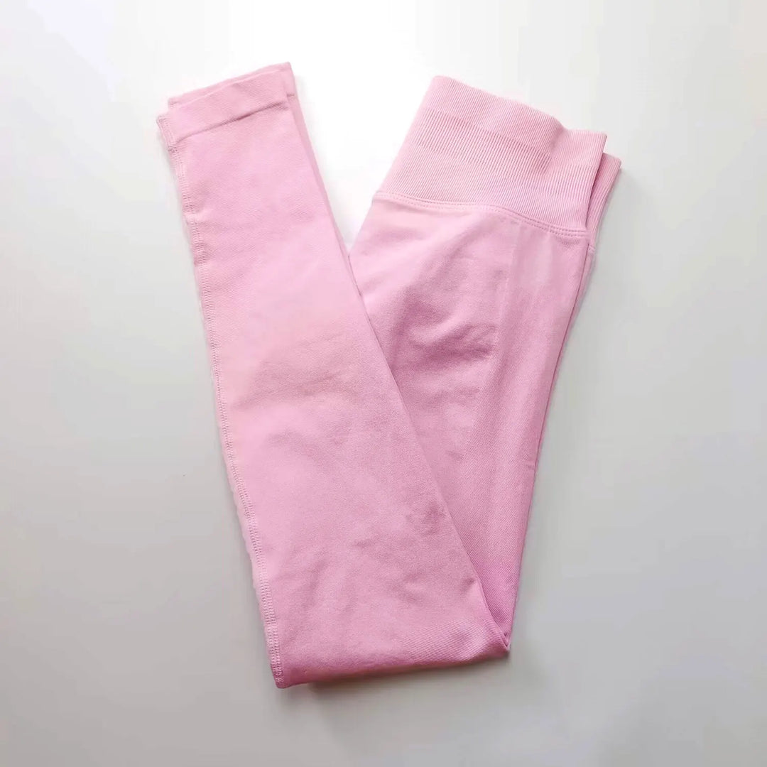 Women's Seamless Yoga Leggings with Low Rib Waistband for Fitness