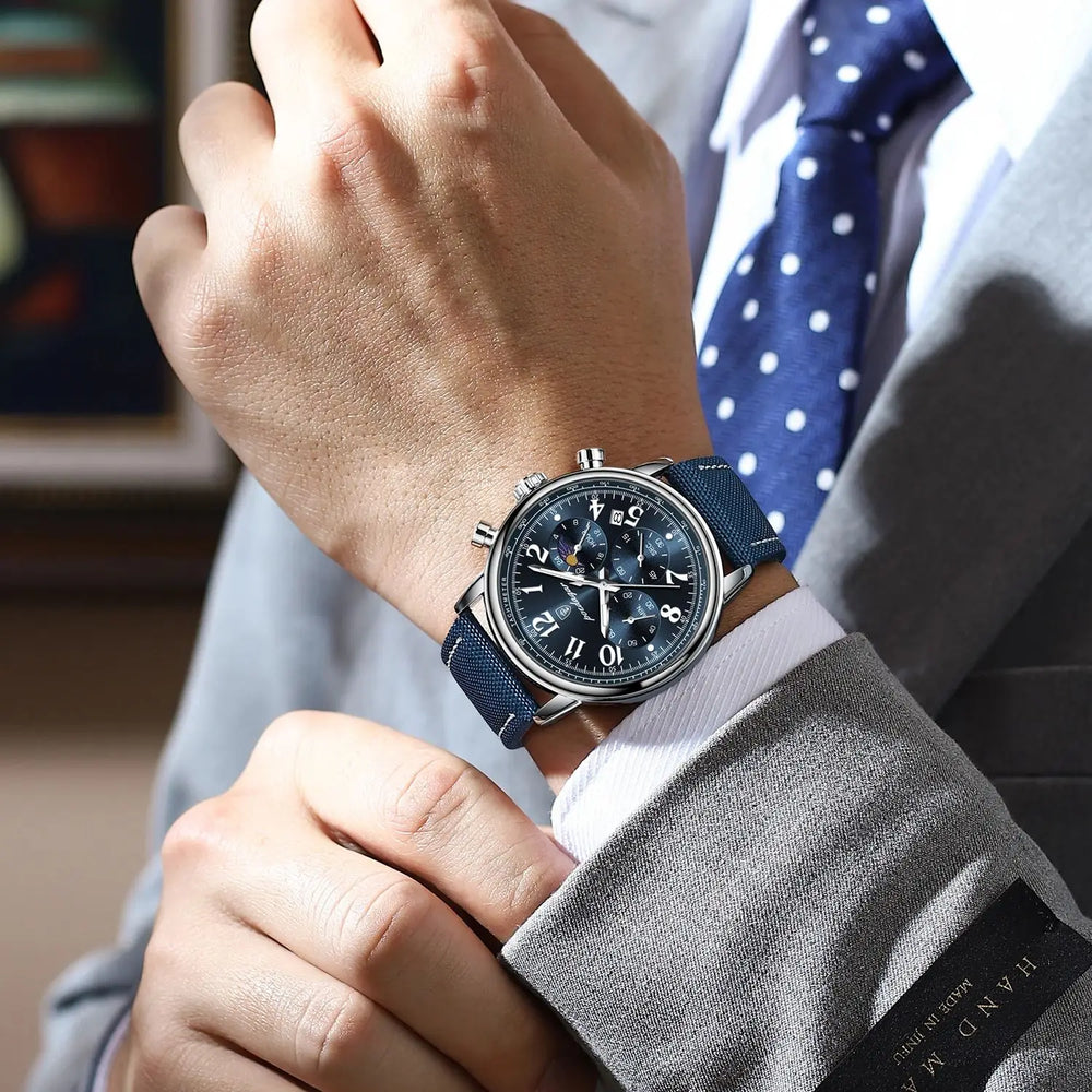 Men's Military Chronograph Watch with Waterproof Nylon Strap-The Yellow Prime