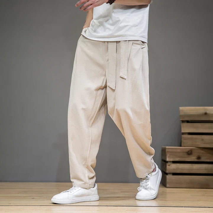 Men's Cotton-Linen Joggers - Comfortable & Stylish-The Yellow Prime