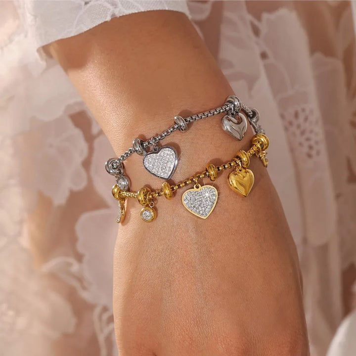 Adjustable Heart Charm Bracelet for Stylish Accessory Lovers