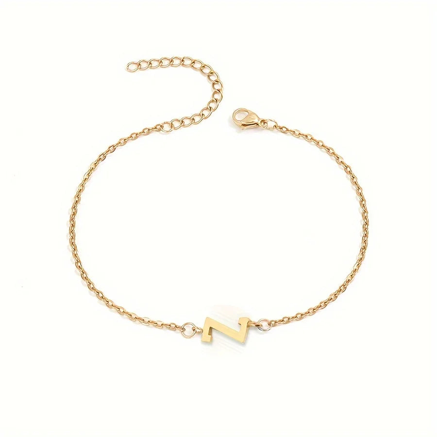 [Women's Minimalist Elegant Initial Letter Bead Bracelet]-The Yellow Prime