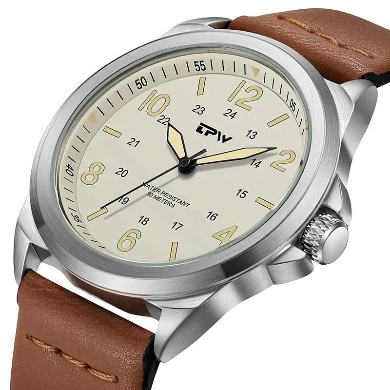 Men's Rugged Military Analog Watch with 42mm Fabric Strap, 30M Water-Resistant-The Yellow Prime
