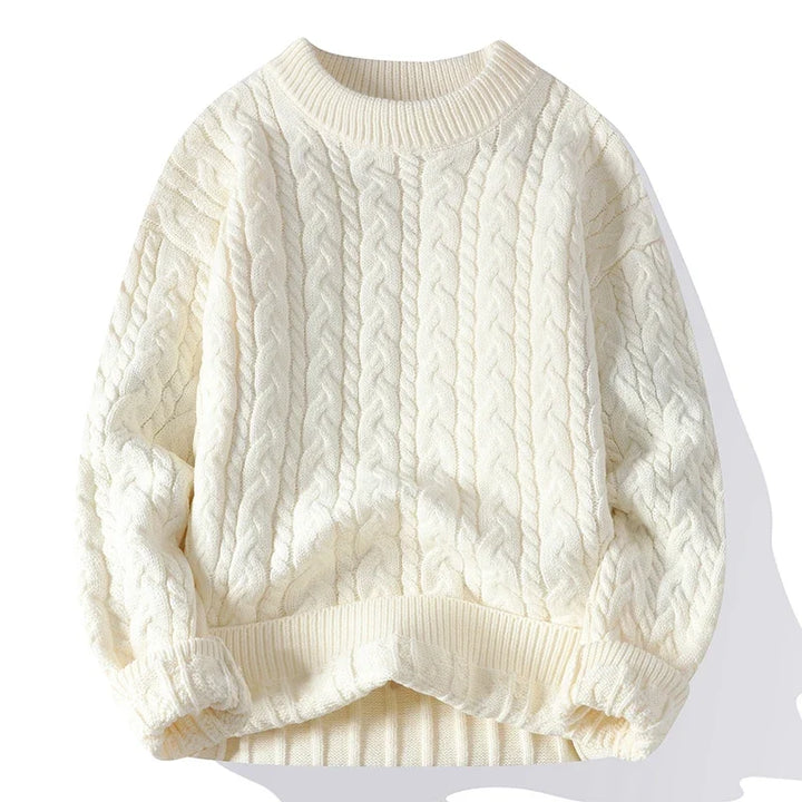 Logan | Men's Cable Knit Wool Blend Pullover Sweater