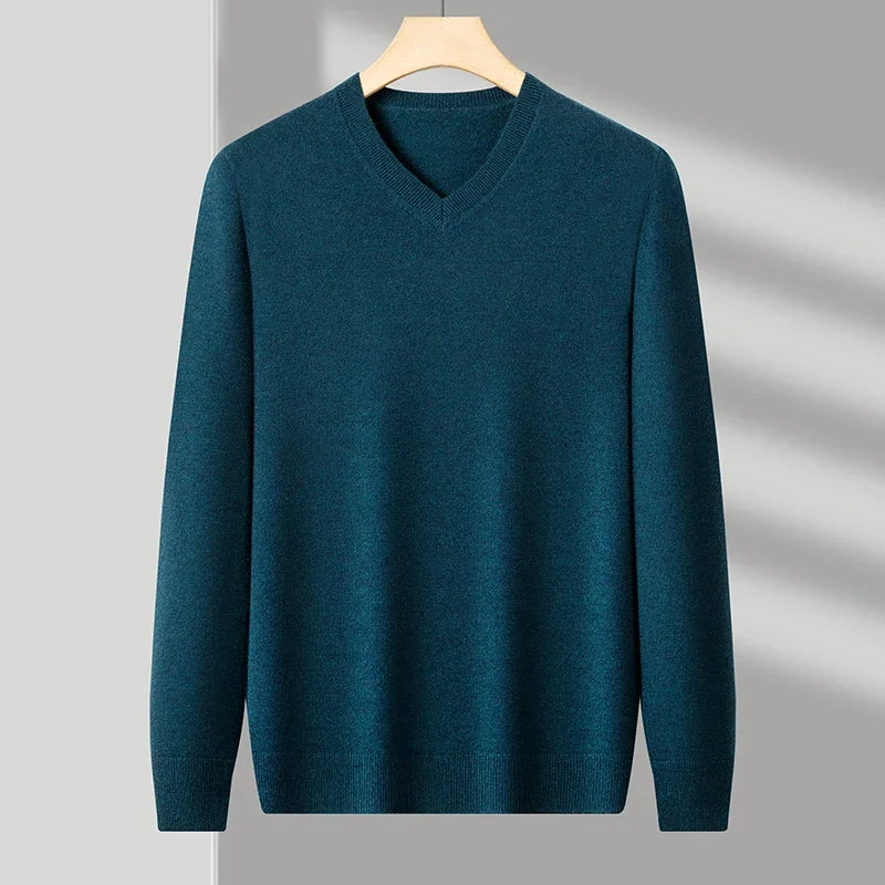 James | Men's Wool V-Neck Sweater