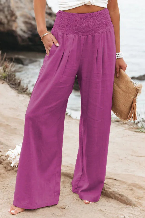 Women's casual drawstring wide-leg pants for spring and summer-The Yellow Prime