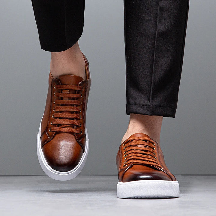 David | Men's Leather Sneakers-The Yellow Prime