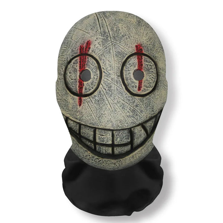 Halloweens 3D-spøkelsesmaske med ansikt, elastisk nettinghodeplagg som dekker hele skallen