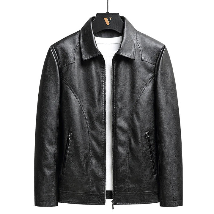 Evan | Men's Vintage Leather Zip-Up Jacket - Relaxed Fit