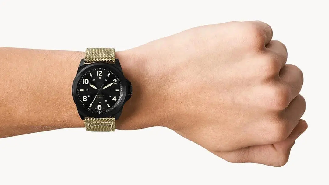 Men's Rugged Military Analog Watch with 42mm Fabric Strap, 30M Water-Resistant-The Yellow Prime