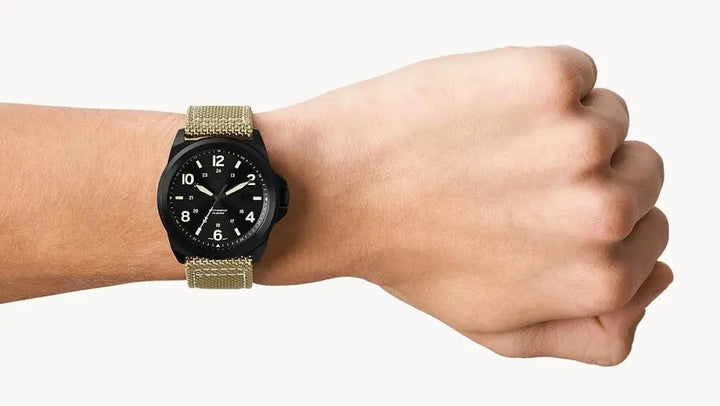 Men's Rugged Military Analog Watch with 42mm Fabric Strap, 30M Water-Resistant-The Yellow Prime