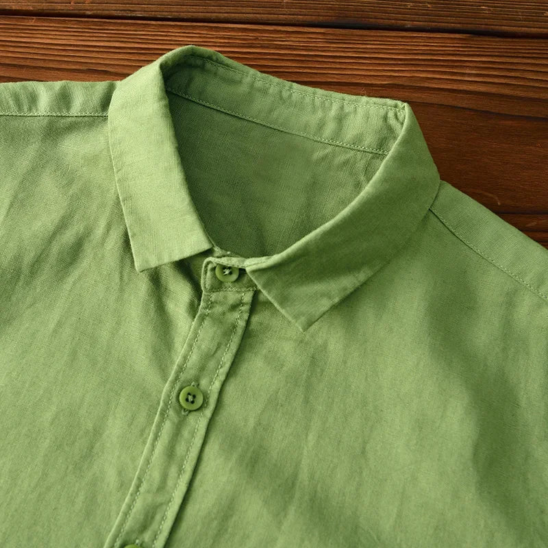 Men's High-Quality Linen Shirt-The Yellow Prime