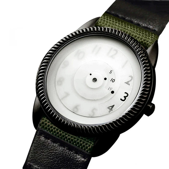 Men's Minimalist Quartz Watch with Canvas Strap-The Yellow Prime