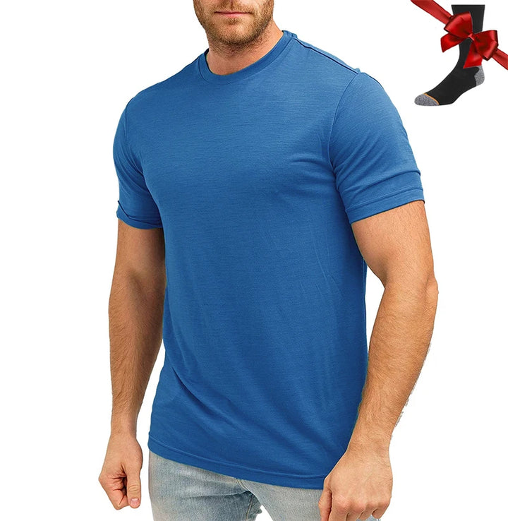 Men's Superfine Merino Wool Base Layer T-Shirt and Socks Set-The Yellow Prime