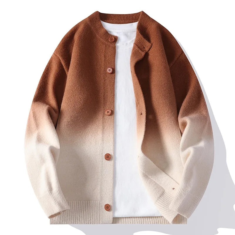 Men's Eclipse Gradient Cardigan - Stylish Layer for Any Occasion-The Yellow Prime