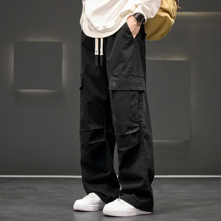 Men's Wide-Leg Cargo Pants – Relaxed Fit Streetwear Style