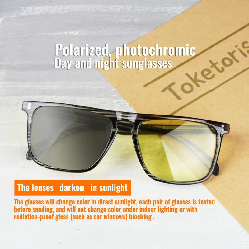 Photochromic Polarized Sunglasses for Day and Night Driving Comfort-The Yellow Prime