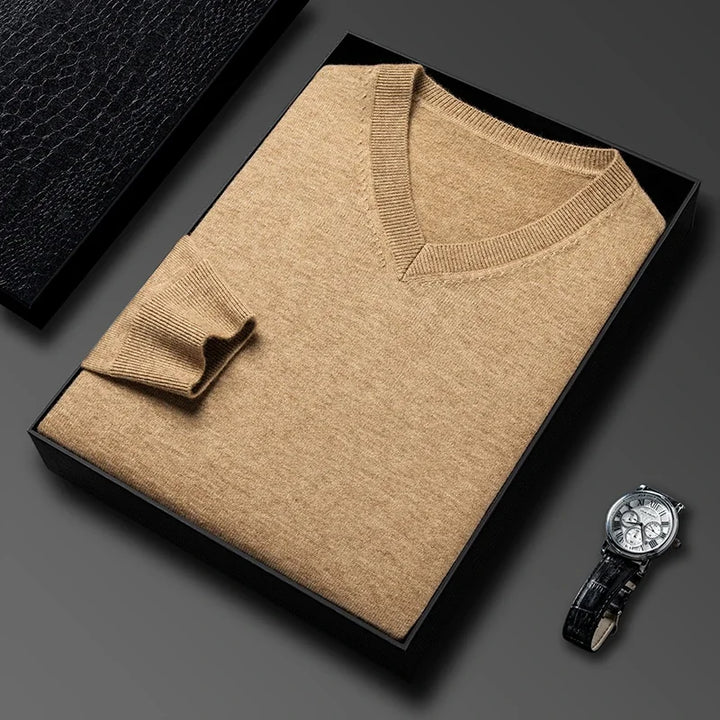 James | Men's Wool V-Neck Sweater