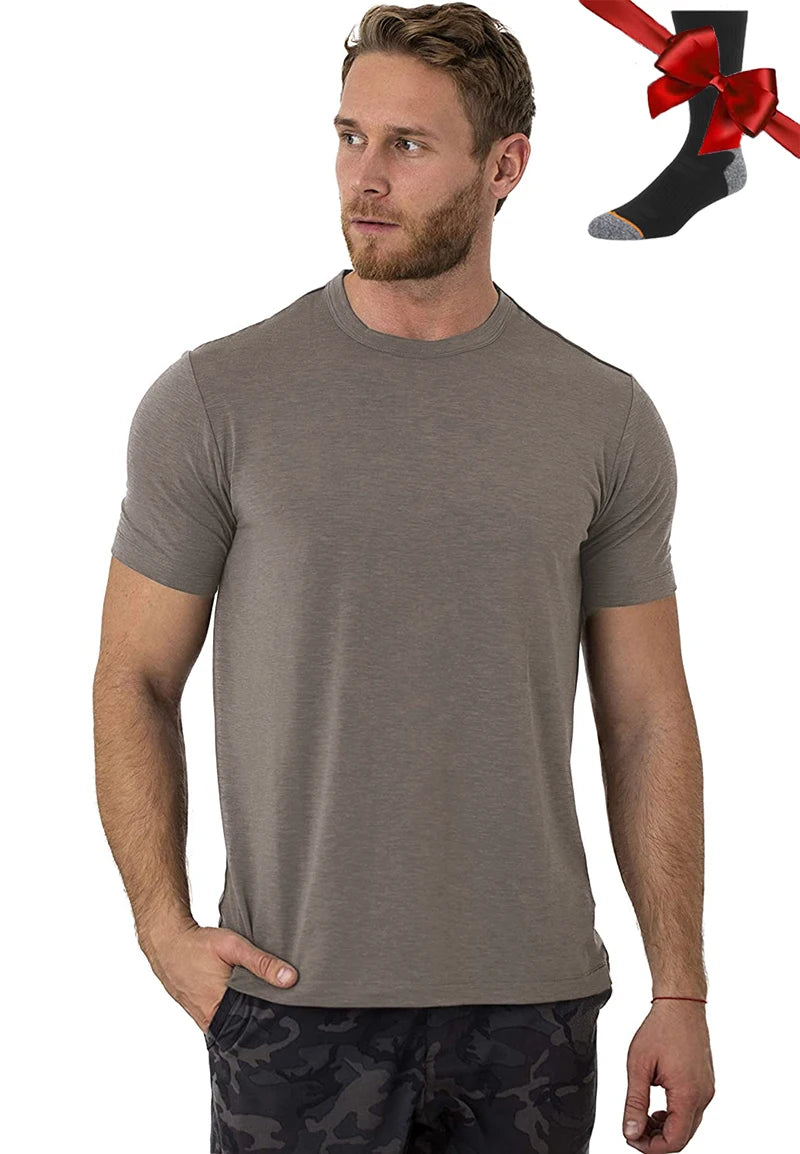 Men's Superfine Merino Wool Base Layer T-Shirt and Socks Set-The Yellow Prime