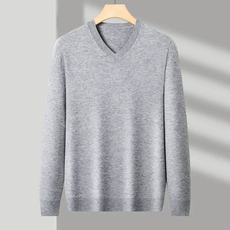 James | Men's Wool V-Neck Sweater