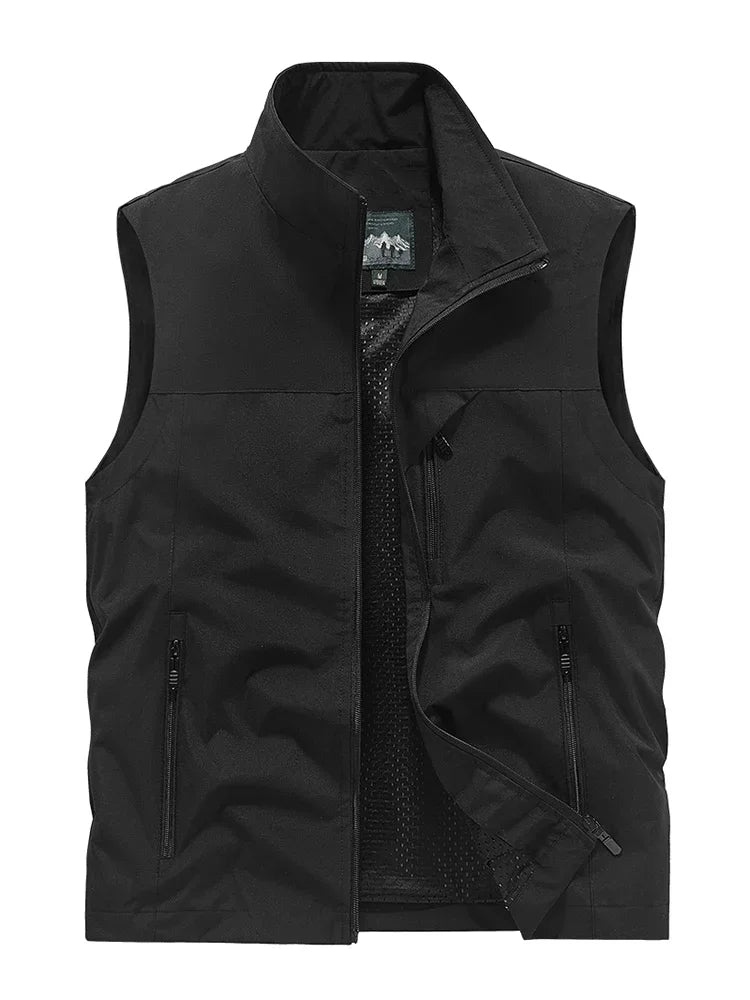 Men's Waterproof Versatile Sleeveless Vest - Lightweight Polyester