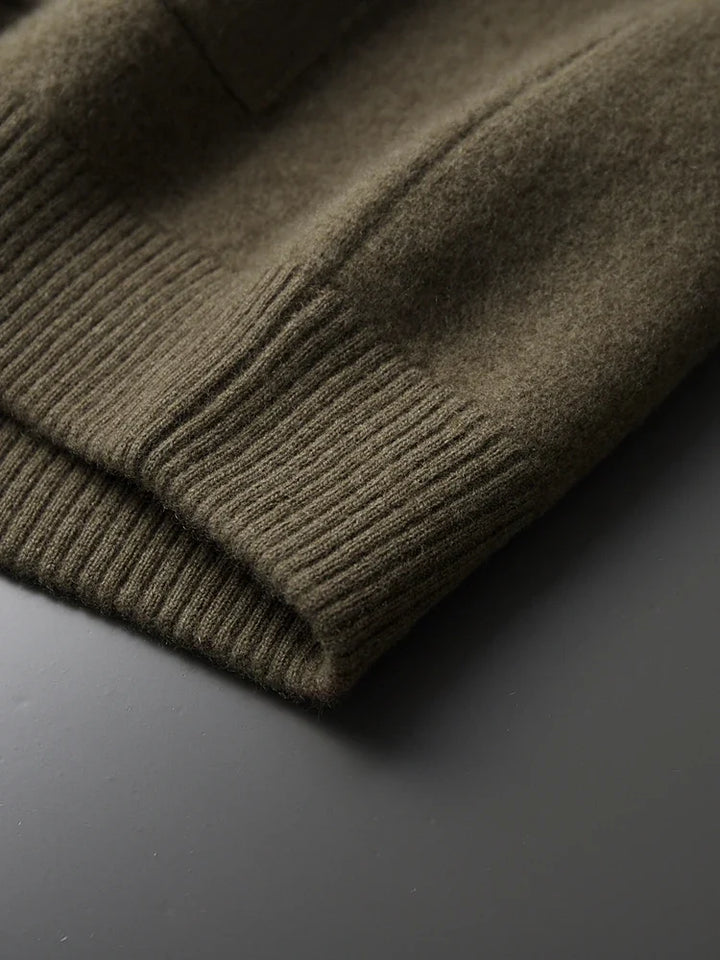 Men's Merino Wool Polo Cardigan | Stylish Button Sweater for Men