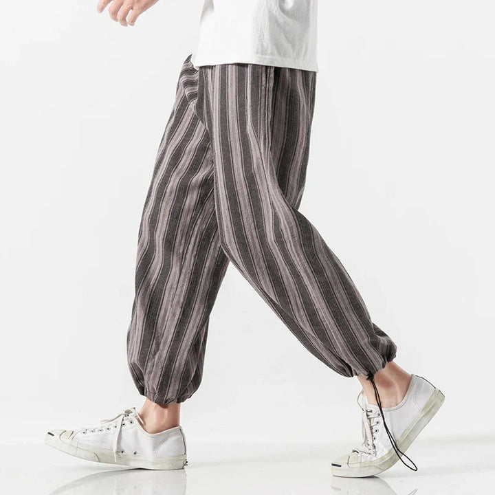 Men's Stripe Cotton Joggers - Cabo Style-The Yellow Prime