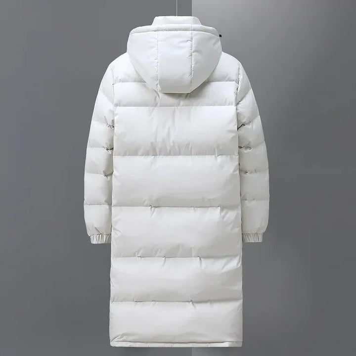Herren-Langjacke mit Kapuze, Wattierung und durchgehendem Reißverschluss